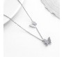 Stylish 18k Gold Plated Butterfly Necklace Pendant Simple and Fancy Jewellery for Women and Girls Silver