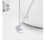 Stylish 18k Gold Plated Butterfly Necklace Pendant Simple and Fancy Jewellery for Women and Girls Silver