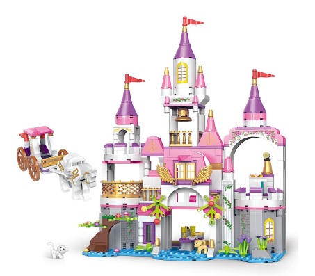 516 Pcs Girls Princess Castle Doll House Palace With Prince And Carriage Building Blocks Bricks Educational Learning Construction Toys for Boys and Girls Multicolor