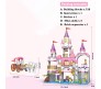 516 Pcs Girls Princess Castle Doll House Palace With Prince And Carriage Building Blocks Bricks Educational Learning Construction Toys for Boys and Girls Multicolor