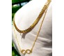 2 Layer Step Multi Layered Line Necklace Latest Western With Charms Infinity Rhinestone Leaves in Gold Plated for Women