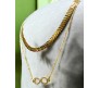 2 Layer Step Multi Layered Line Necklace Latest Western With Charms Infinity Rhinestone Leaves in Gold Plated for Women