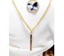 3 Layer Step Multi Layered Line Necklace Latest Western With Charms Butterfly Bar Line Leaves in Gold Plated for Women