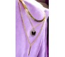 3 Layer Step Multi Layered Line Necklace Latest Western With Charms Butterfly Bar Line Leaves in Gold Plated for Women