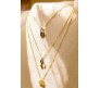 3 Layer Step Multi Layered Line Necklace Latest Western With Charms Butterfly Key Lock in Gold Plated for Women