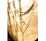 3 Layer Step Multi Layered Line Necklace Latest Western With Charms Evil Eye Bar Line Leaves in Gold Plated for Women