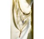 3 Layer Step Multi Layered Line Necklace Latest Western With Charms Evil Eye Bar Line Leaves in Gold Plated for Women