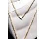 3 Layer Step Multi Layered Line Necklace Latest Western With Charms Rectangle Heart Circle in Gold Plated for Women