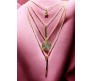 4 Layer Step Multi Layered Line Necklace Latest Western With Charms Line Bar Star Circle in Gold Plated for Women
