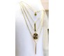 4 Layer Step Multi Layered Line Necklace Latest Western With Charms Line Bar Star Circle in Gold Plated for Women