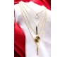 4 Layer Step Multi Layered Line Necklace Latest Western With Charms Line Bar Star Circle in Gold Plated for Women