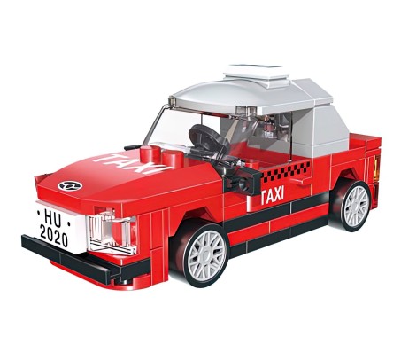 99 Pcs Red Car Taxi Car Building Blocks Bricks Educational Learning Toys