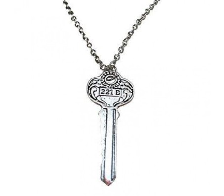Sherlock Holmes 221B Key Detective Pendant Necklace Fashion Jewellery Accessory for Men and Women