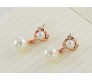 Pristine Pearl Cubic Zirconia and Pearl Studded 18K Gold Plated Alloy Earrings for Girls and Women