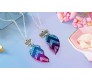 2 Pcs Best Friends (Bf) Magnetic Heart Pendant Necklace Friendship Chain Set For Girls / Sisters / Besties / BFF Gift Idea Multicolor