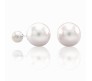 2 Side Big Small In Out Double Sided White Pearl Stud Earring Front and Back Two Way For Women