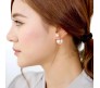 2 Side Big Small In Out Double Sided White Pearl Stud Earring Front and Back Two Way For Women