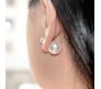 2 Side Big Small In Out Double Sided White Pearl Stud Earring Front and Back Two Way For Women