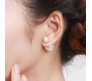 2 Side Big Small In Out Double Sided White Pearl Stud Earring Front and Back Two Way For Women