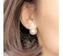 2 Side Big Small In Out Double Sided White Pearl Stud Earring Front and Back Two Way For Women