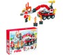 111 Pcs 3 in 1 Fire Fighter Truck Engine Educational Building Blocks Lego Compatible Learning Bricks Construction Toy for Boys and Girls Multicolor 