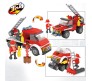 104 Pcs 3 in 1 Fire Fighter Truck Engine Educational Building Blocks Lego Compatible Learning Bricks Construction Toy for Boys and Girls Multicolor