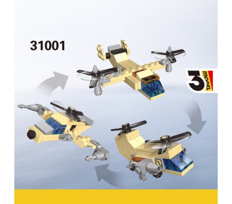 Architect 61 Pcs Series 3 in 1 Plane Helicopter Jet Plane Educational Car Building Blocks Learning Bricks Toy for Boys and Girls Multicolor