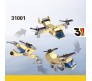 Architect 61 Pcs Series 3 in 1 Plane Helicopter Jet Plane Educational Car Building Blocks Learning Bricks Toy for Boys and Girls Multicolor
