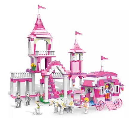 512 Pcs Girls Princess Castle Doll House Palace With Prince And Carriage Building Blocks Bricks Educational Learning Construction Toys for Boys and Girls Multicolor