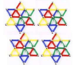 148pc Magnetic Building Blocks Puzzle Includes Sticks & Balls Educational Toys Constructing Set STEM Learning Game for Boys Girls Multicolor