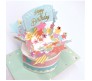 3D Pop Up Happy Birthday Card With 3D Cake with Envelope Best Surprise Gift Birthday Card Star for Mom, Wife, Sister, Boy, Girl (Pink)