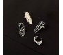 4 Piece Nail Ring Set Fashionable Metallic Silver Fingernail Jewelry Opening All Finger Sizes Adjustable Artificial Nails Decoration For Woman