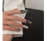 4 Piece Nail Ring Set Fashionable Metallic Silver Fingernail Jewelry Opening All Finger Sizes Adjustable Artificial Nails Decoration For Woman