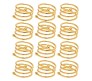 12pcs Circle Round Napkin Ring Holder Set Gold Formal Dining Table Deluxe Flowers Rhinestone Metal Rings Holders Mesh for Parties, Wedding, Feast, Banquet Decor, Festival Accessories