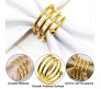 18pcs Circle Round Napkin Ring Holder Set Gold Formal Dining Table Deluxe Flowers Rhinestone Metal Rings Holders Mesh for Parties, Wedding, Feast, Banquet Decor, Festival Accessories