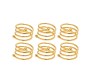 6pcs Circle Round Napkin Ring Holder Set Gold Formal Dining Table Deluxe Flowers Rhinestone Metal Rings Holders Mesh for Parties, Wedding, Feast, Banquet Decor, Festival Accessories