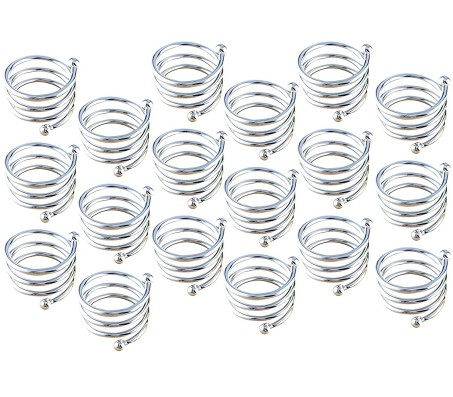 18pcs Circle Round Napkin Ring Holder Set Silver Formal Dining Table Deluxe Flowers Rhinestone Metal Rings Holders Mesh for Parties, Wedding, Feast, Banquet Decor, Festival Accessories