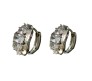 Hoop Earrings Oval Shape Crystal Studded 5 Layer Small to Big Imitation Diamond Earring for Women and Girls Silver