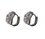 Hoop Earrings Oval Shape Crystal Studded 5 Layer Small to Big Imitation Diamond Earring for Women and Girls Silver