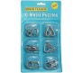 Set of 6 in 1 Metal Puzzle Brain Teaser Challenge Set IQ Busters Intellectual Toy for Kids and Adult Design Teal