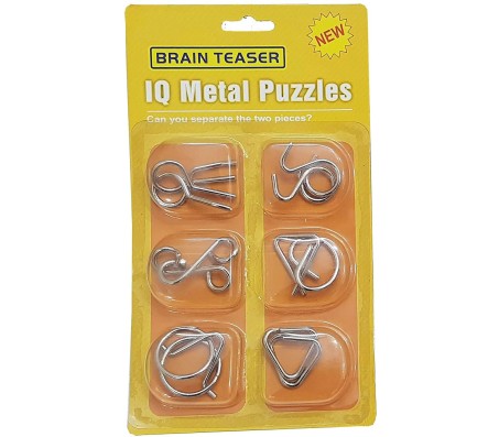 Set of 6 in 1 Metal Puzzle Brain Teaser Challenge Set IQ Busters Intellectual Toy for Kids and Adult Design Orange Set of 6 in 1 Metal Puzzle Brain Teaser Challenge Set IQ Busters Intellectual Toy for Kids and Adult Design Orange