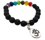 8MM 7 Chakra Bracelet with Lava Bracelet Om Original Natural Seven Chakra Crystal Stone Energy Bracelet Balancing for Men