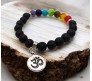8MM 7 Chakra Bracelet with Lava Bracelet Om Original Natural Seven Chakra Crystal Stone Energy Bracelet Balancing for Men