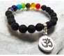 8MM 7 Chakra Bracelet with Lava Bracelet Om Original Natural Seven Chakra Crystal Stone Energy Bracelet Balancing for Men