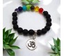 8MM 7 Chakra Bracelet with Lava Bracelet Om Original Natural Seven Chakra Crystal Stone Energy Bracelet Balancing for Men