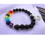 8MM 7 Chakra Bracelet with Lava Bracelet Om Original Natural Seven Chakra Crystal Stone Energy Bracelet Balancing for Men
