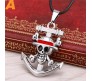 Anime Luffy One Piece Anchor Skull Inspired Pendant Necklace Fashion Jewellery Accessory for Men and Women