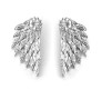 Angel Wing Double Side Solitaire Rhinestone Stud Earring for Girls and Women