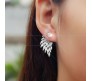 Angel Wing Double Side Solitaire Rhinestone Stud Earring for Girls and Women