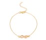 Double Dual Infinity Shape Anklets With Rhinestone Legs Adjustable Ankle Gold Chain for Women And Girls